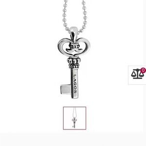 LAGOS Silver Heart Key Pendant Necklace